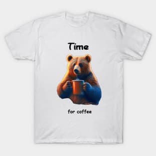 A bear is holding a steaming mug of coffee T-Shirt